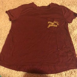 Maroon stay golden t-shirt